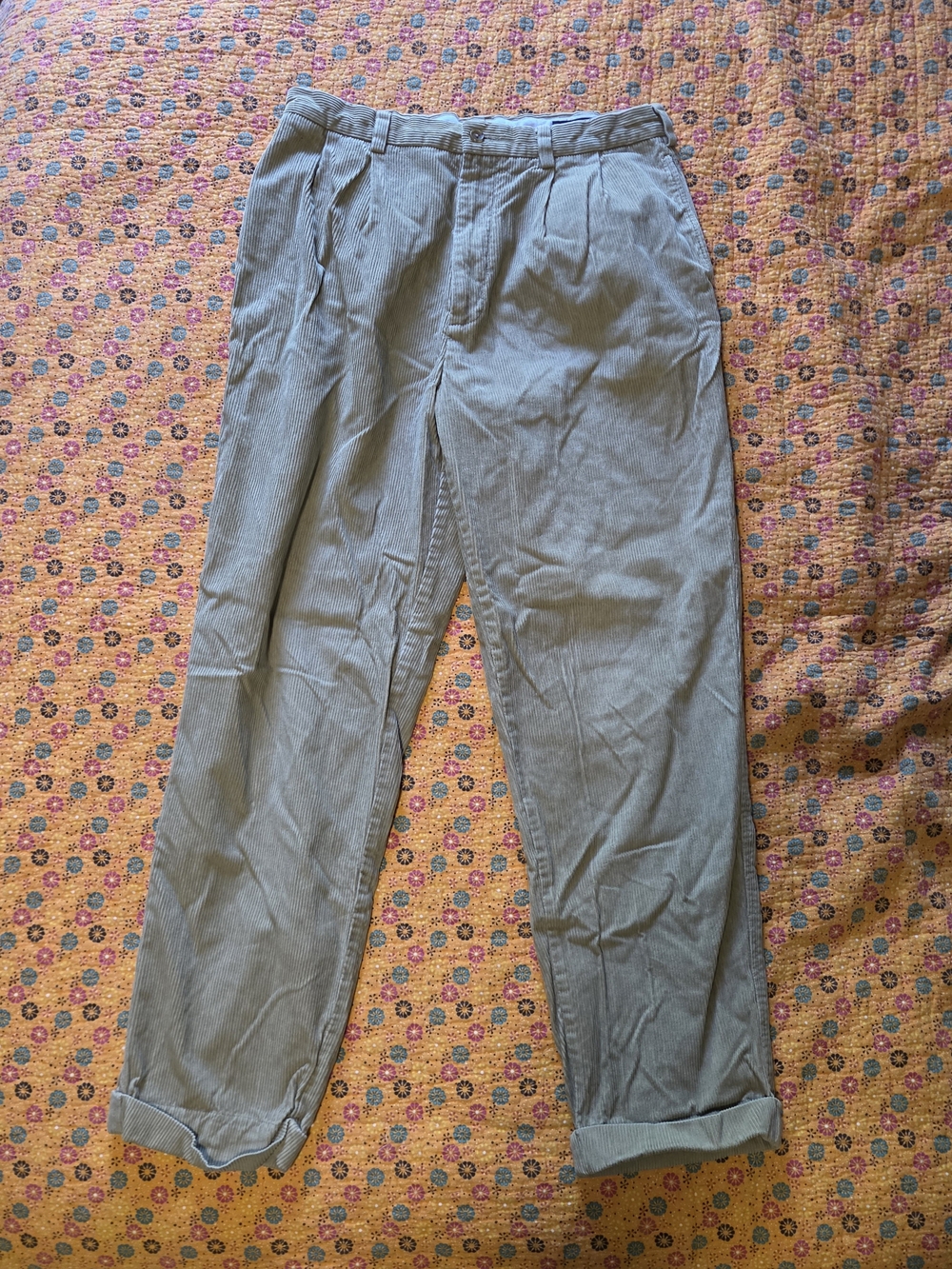 Daniel Cremieux Pleated Corduroy Khaki Pants 34×32